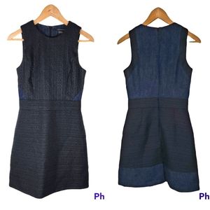 Armani Exchange Tweed + Denim Sleeveless Sheath Dress Size 4